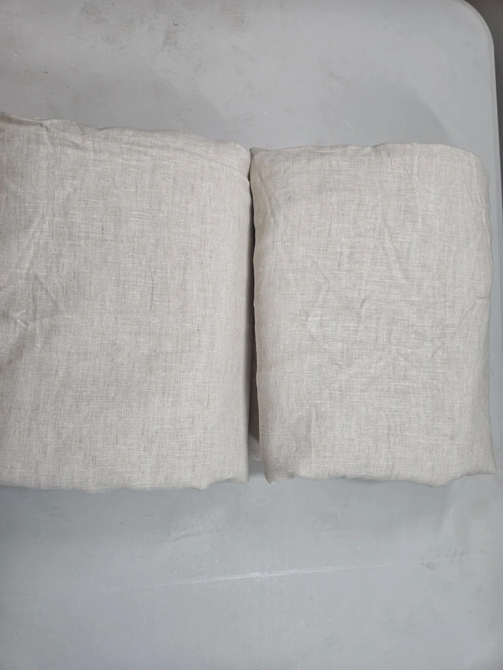 QUINCE Set Of 2 48x108 European Linen True Blackout Curtains Flax 0044